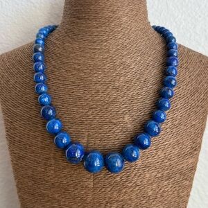 Jay King Lapis Gemstone Graduated Bead Necklace